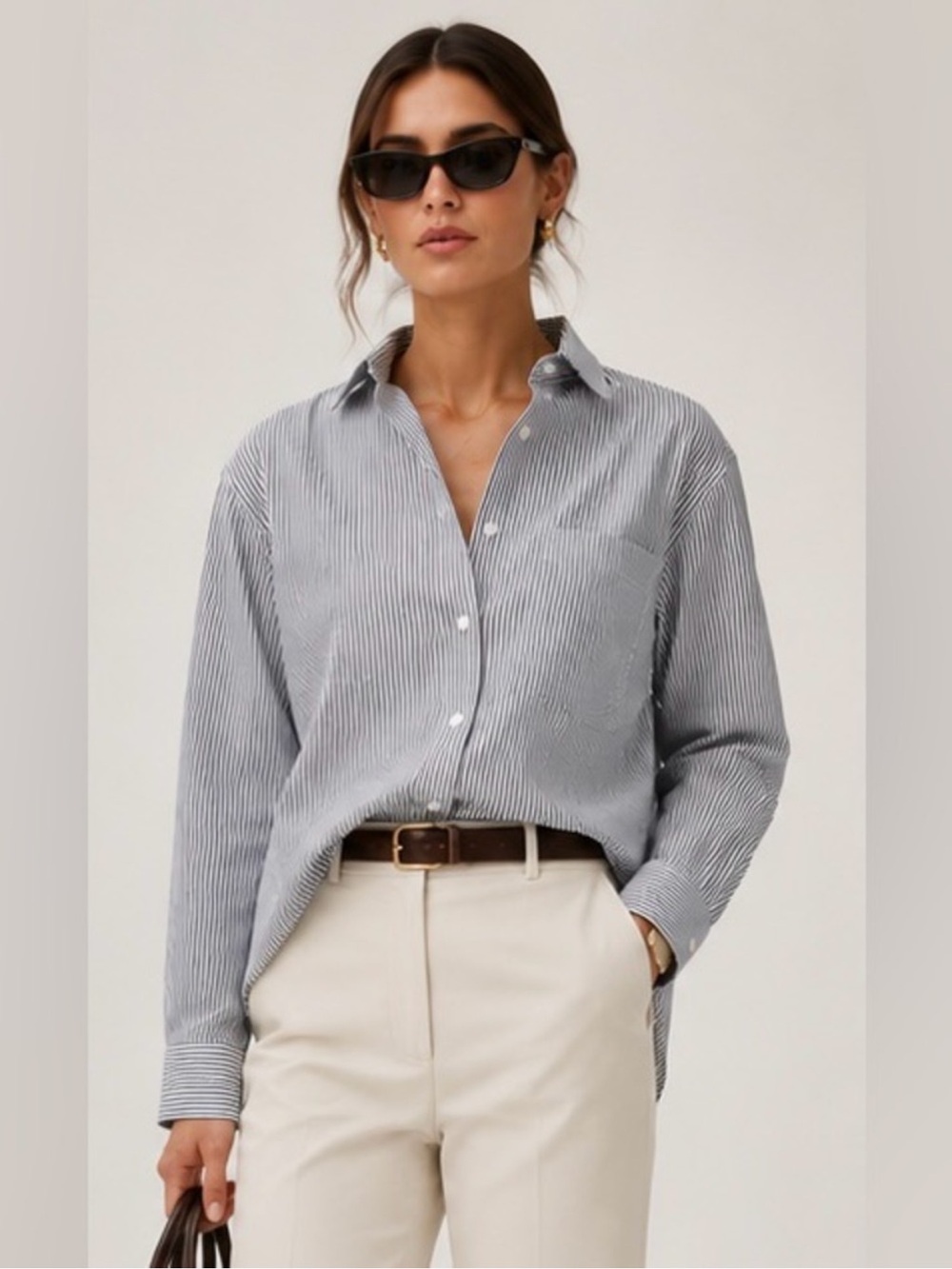 J. Crew Étienne oversized shirt in striped lightweight oxford